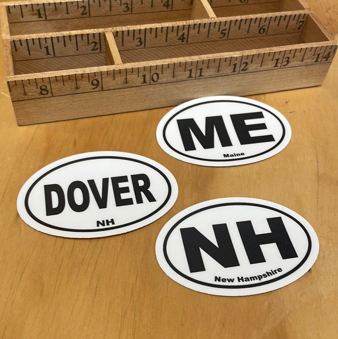 Oval Town/State Stickers