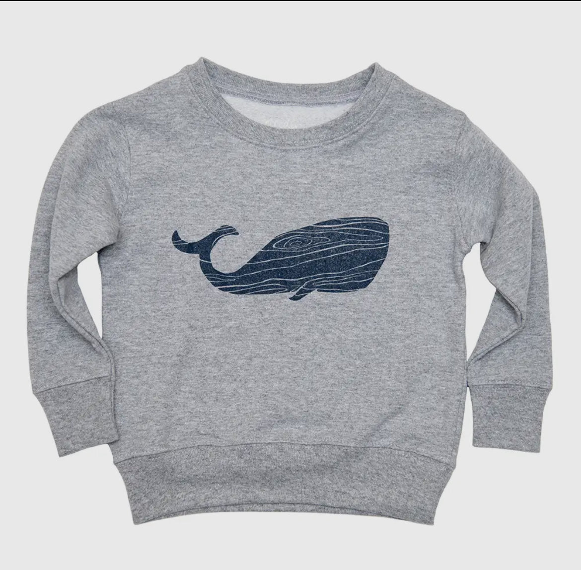 Kids Wood Grain Whale Crewneck Sweatshirt