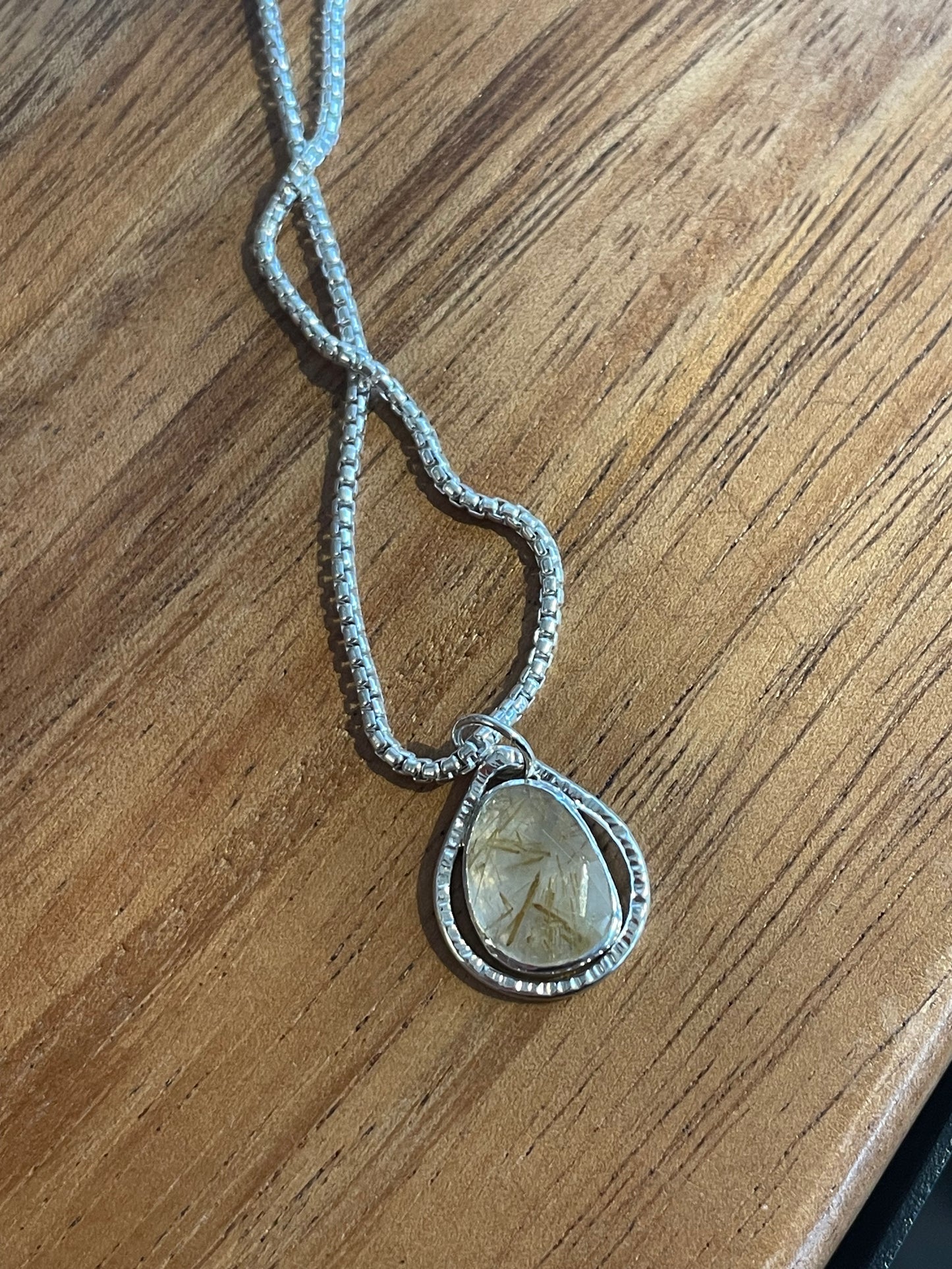 EnRoot Teardrop Pendant Rutilated Quartz