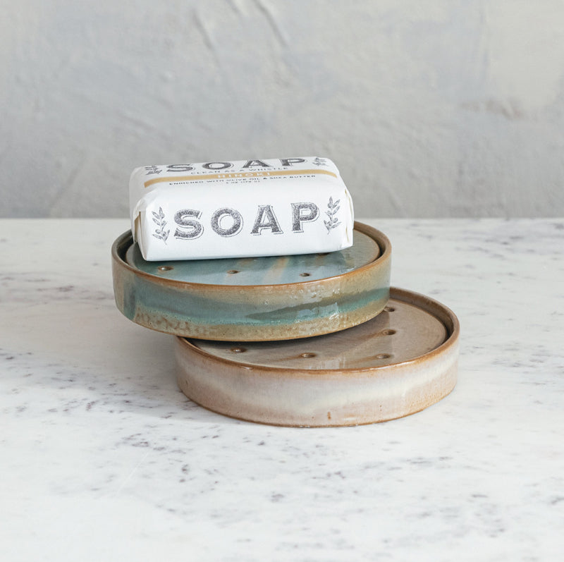 Stoneware Soap Dish w/ Removable Tray