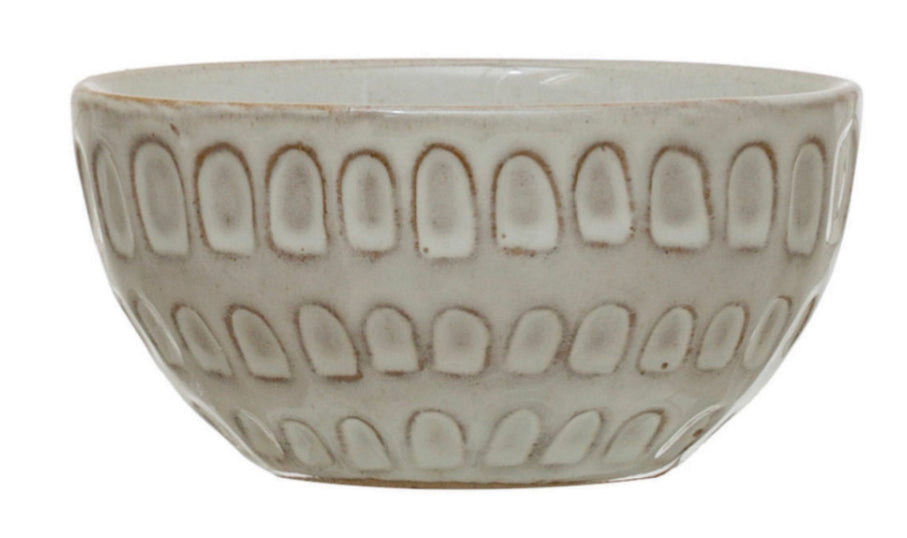 Stoneware Debossed Bowl