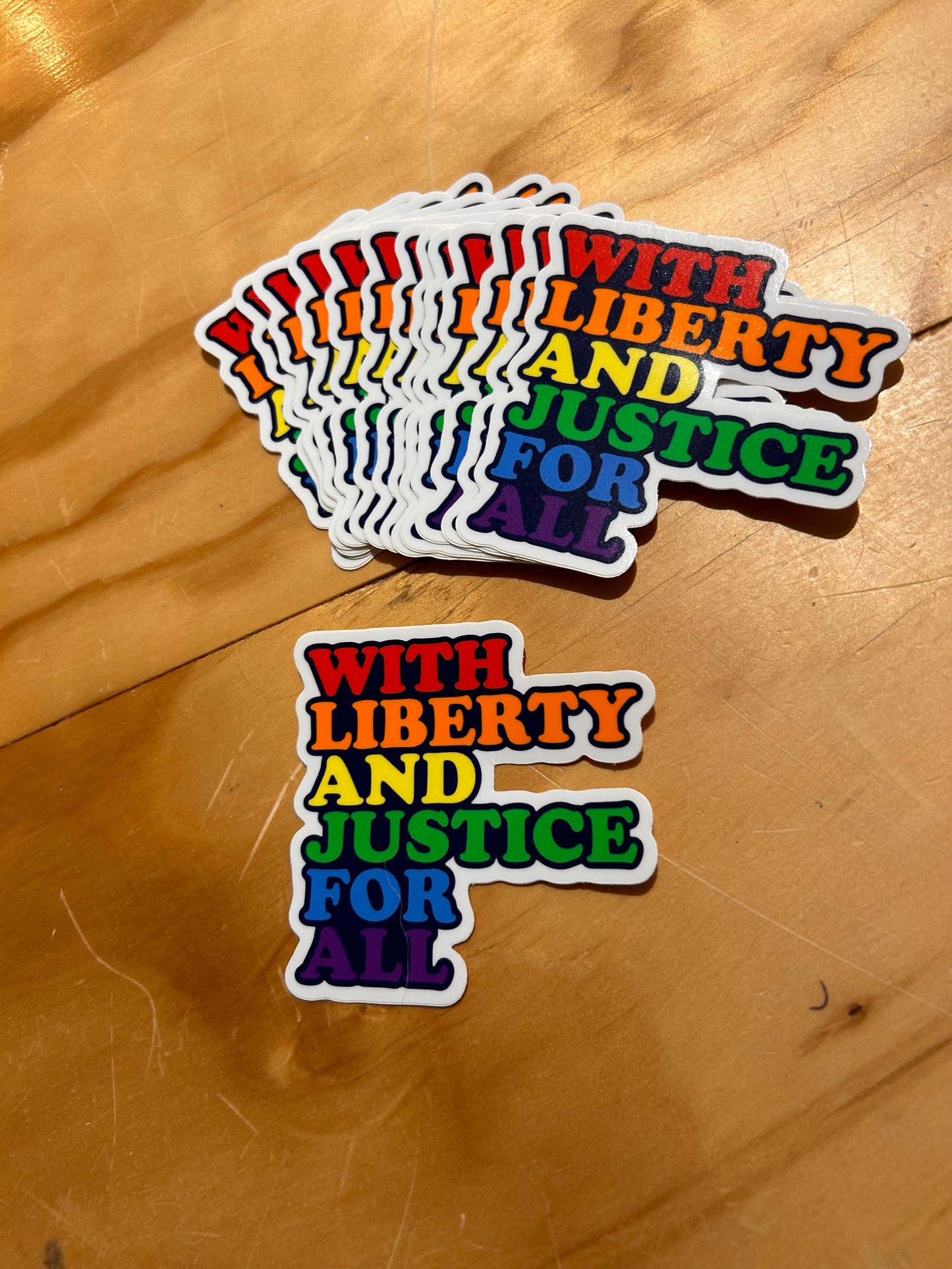 Rainbow Justice for All Sticker