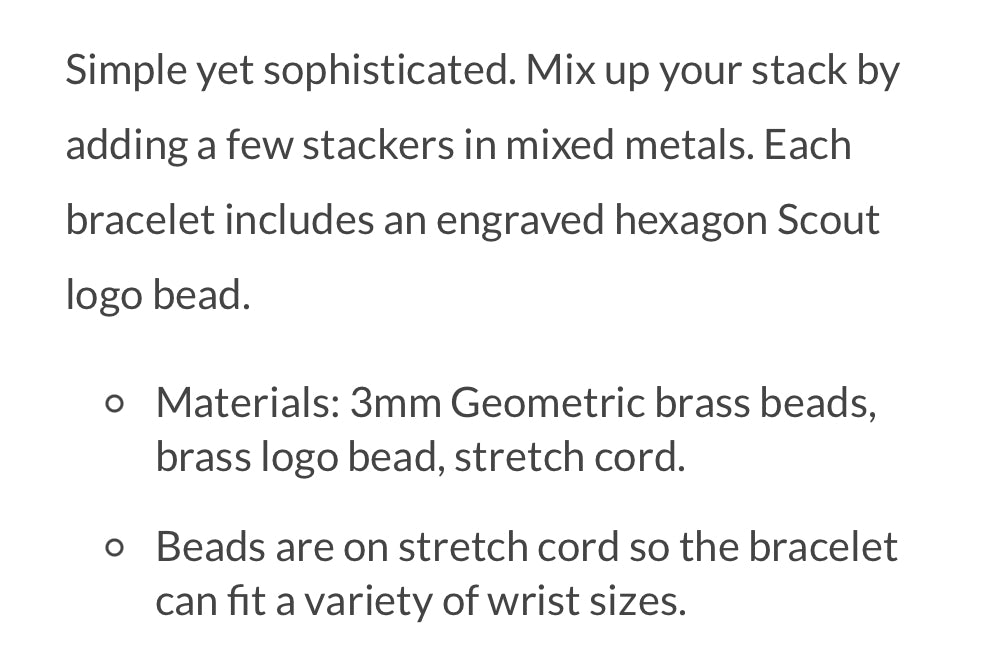 SCOUT Mini Metal Stacking Bracelets