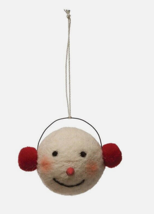 Felt Snowman Head Ornament