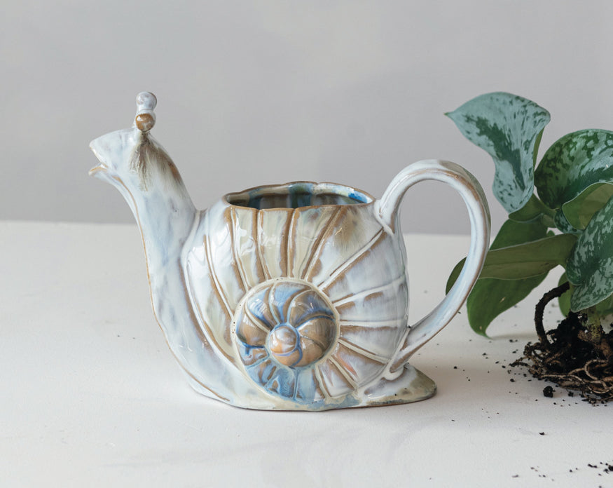 Stoneware Snail Watering Can