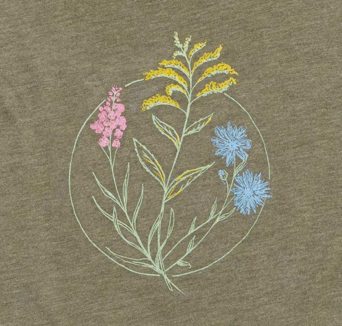 Womens wildflower V-neck Tee Shirt
