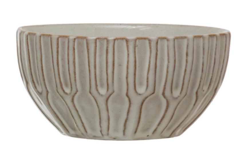 Stoneware Debossed Bowl