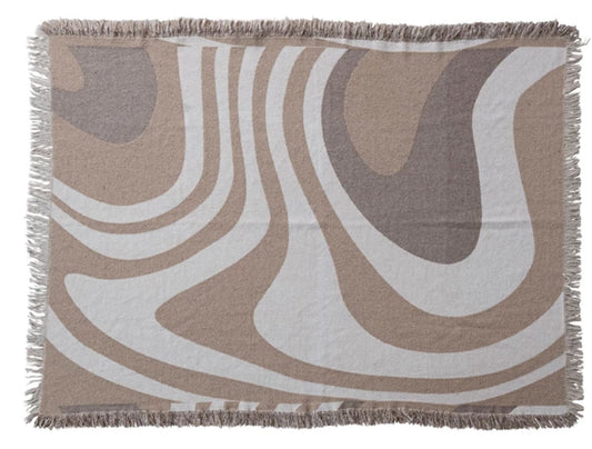 Woven Cotton Blend Jacquard Throw