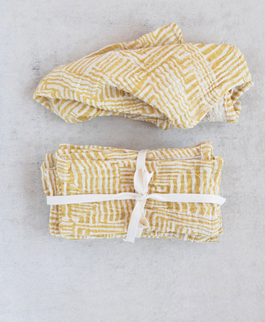 Cotton Napkins with Kuba Cloth Pattern, Set of 4