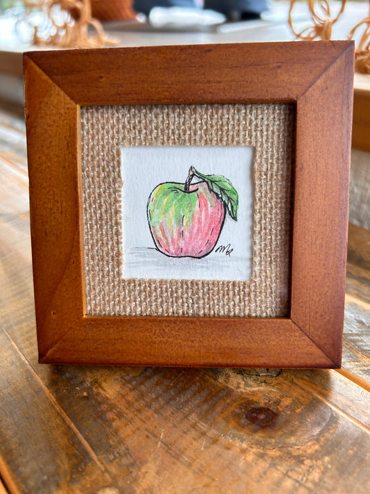 Tiny Framed Apple Art