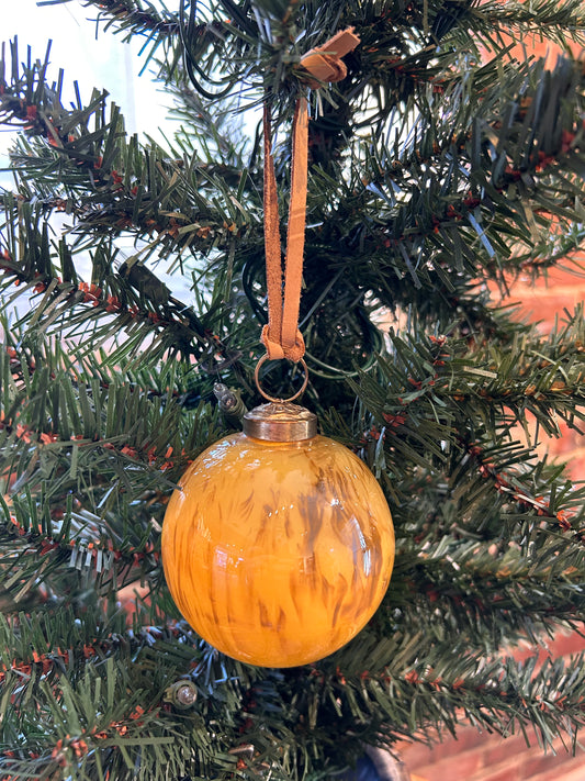 3” Glass Ball Ornament: Yellow
