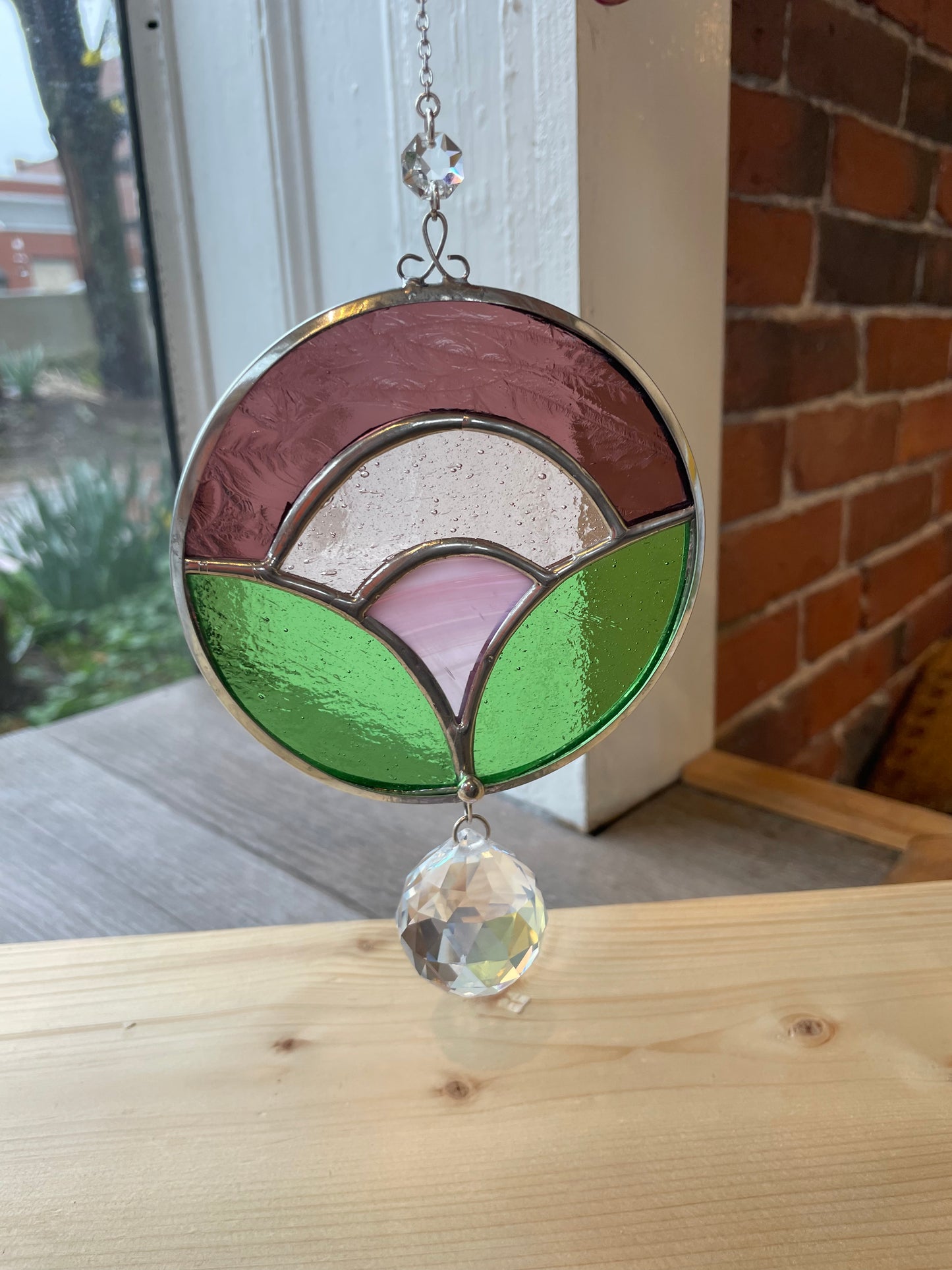 Stained Glass with Crystal Sun catcher Ball