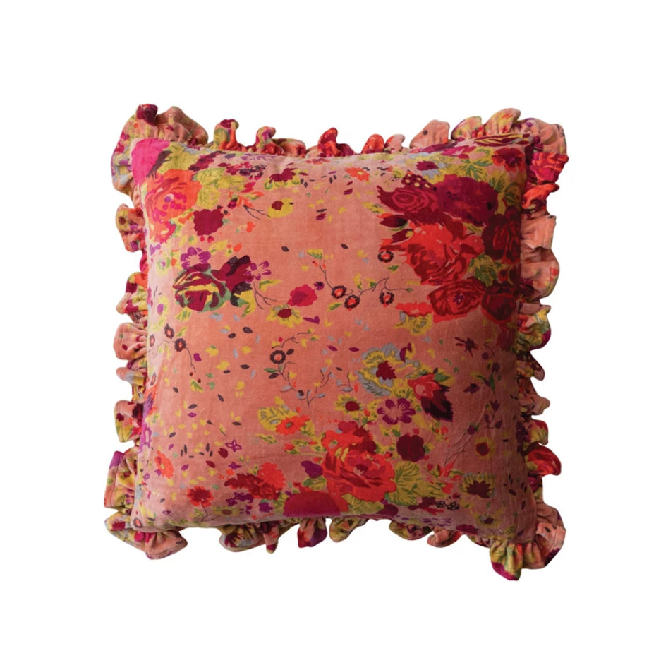 Velvet Floral Pillow
