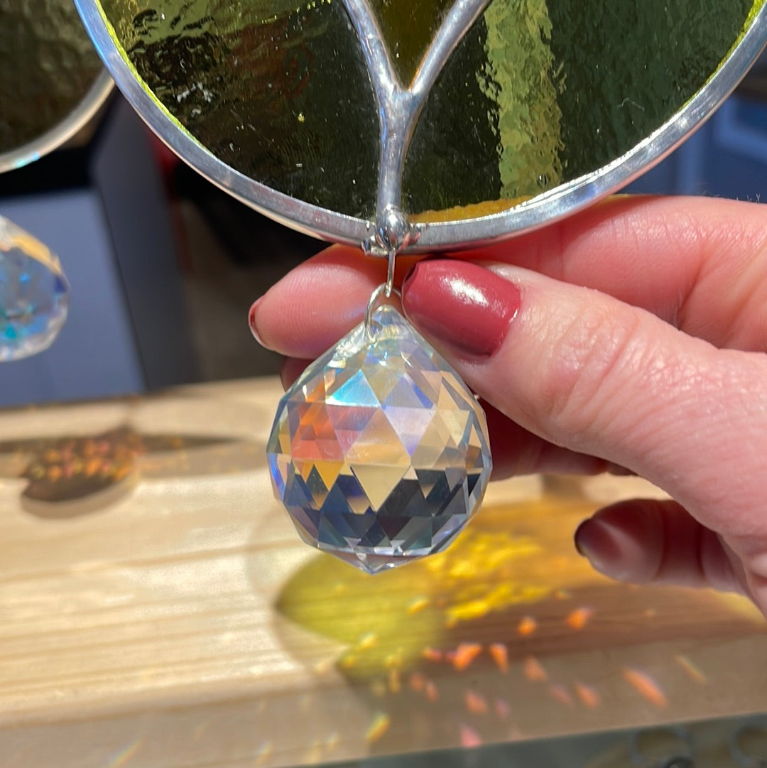 Stained Glass with Crystal Sun catcher Ball