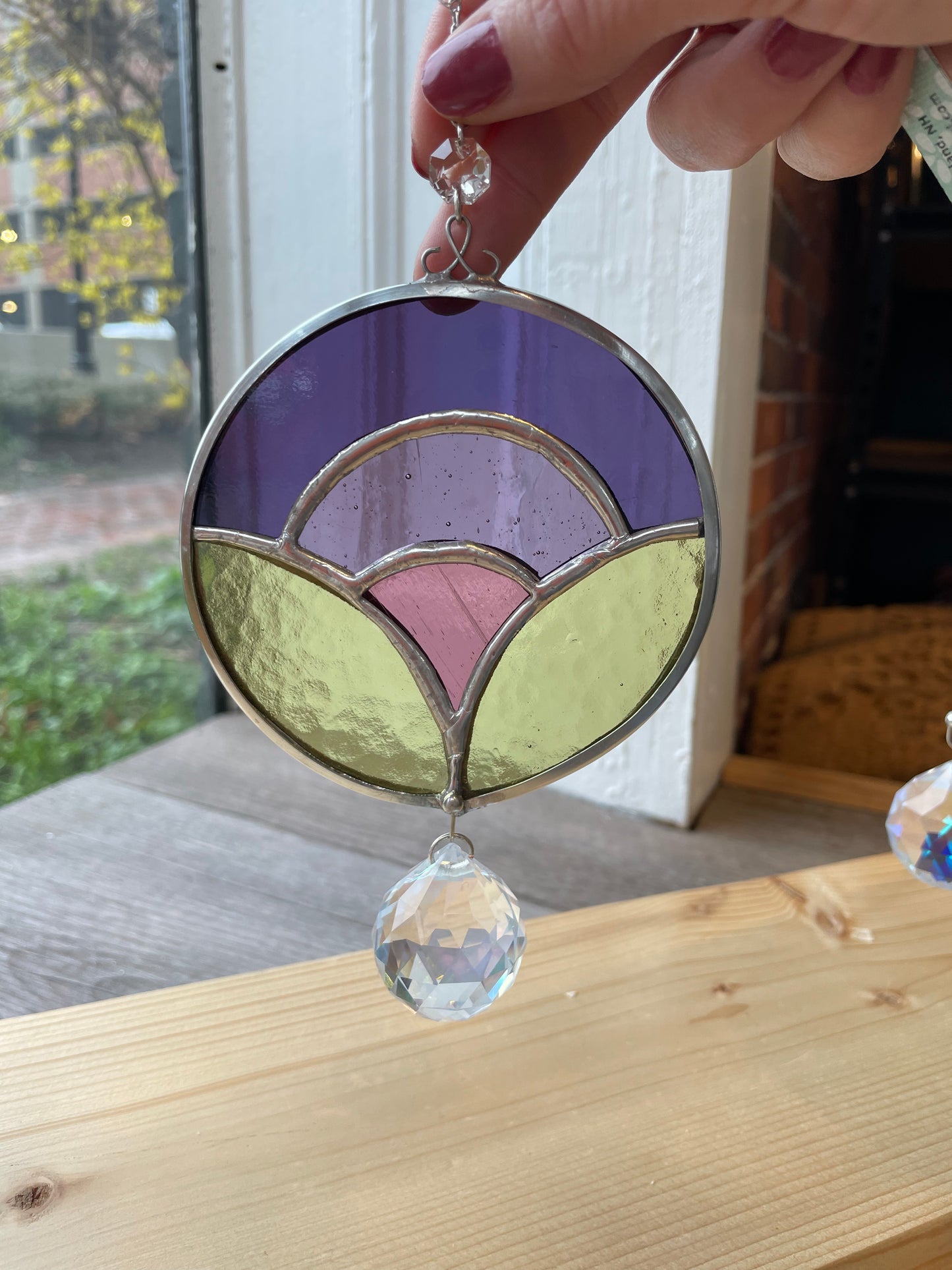 Stained Glass with Crystal Sun catcher Ball