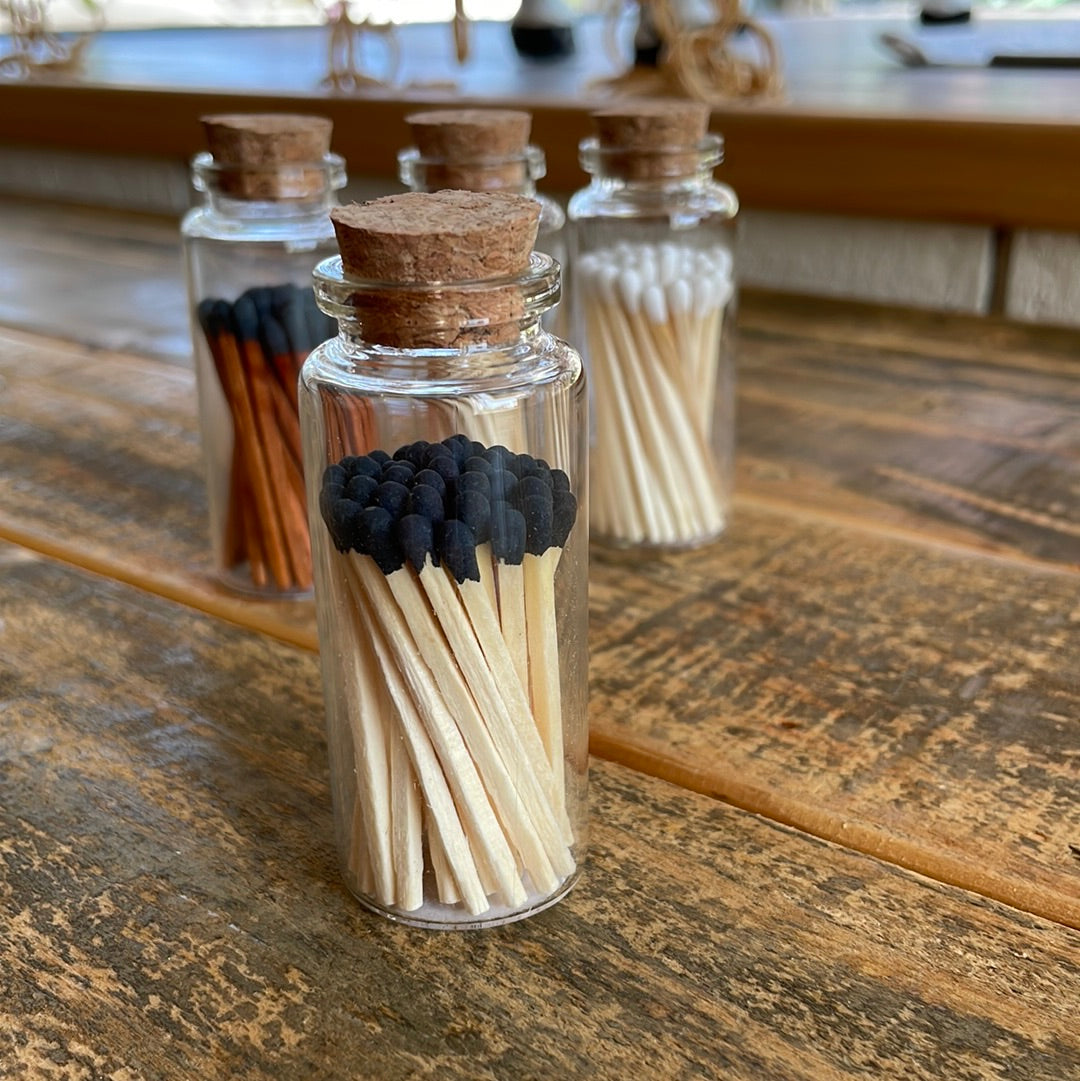 Matches in Glass Jar with Cork