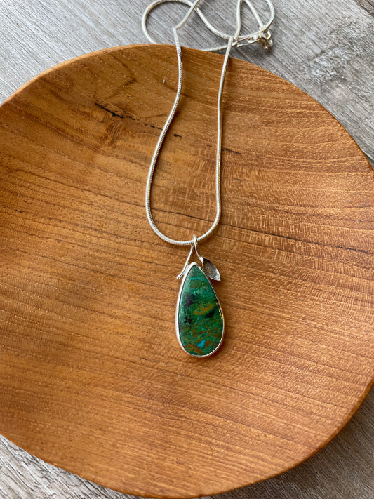 EnRoot Chrysacolla Teardrop Pendant