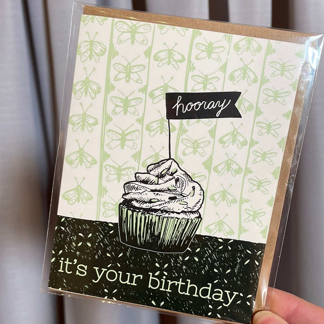 Hooray Cupcake Birthday Card