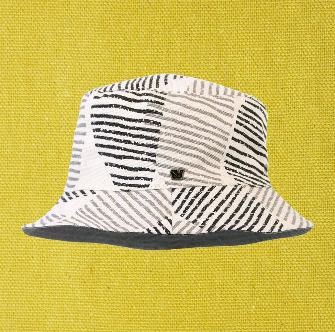 Sun Hat- Liquorice and Fog Stripe