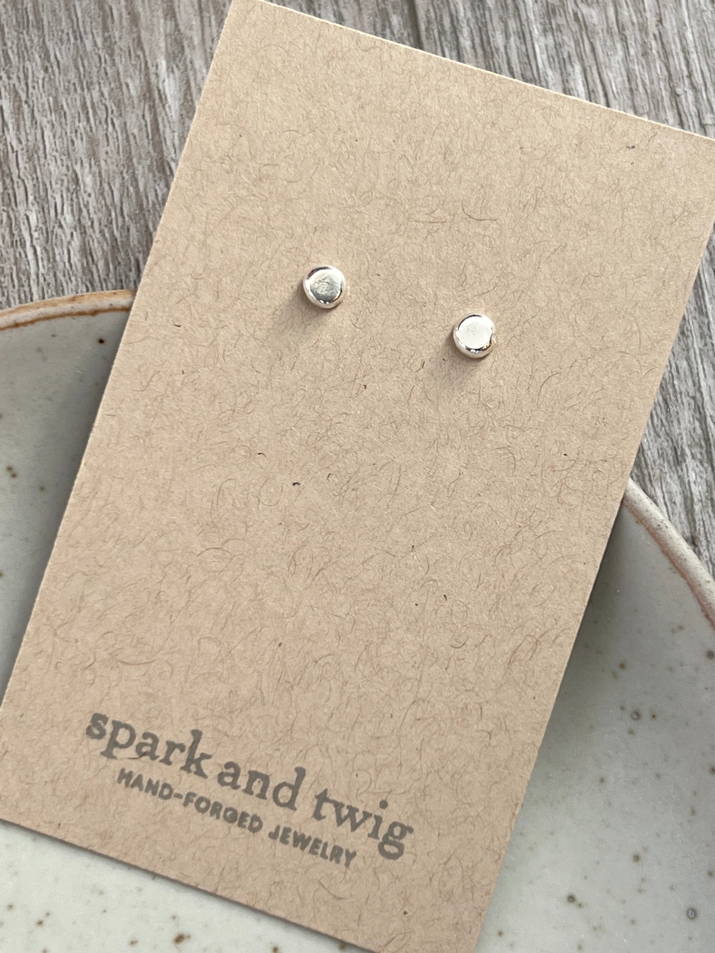 Spark and Twig Sterling Silver Dot Stud Earrings