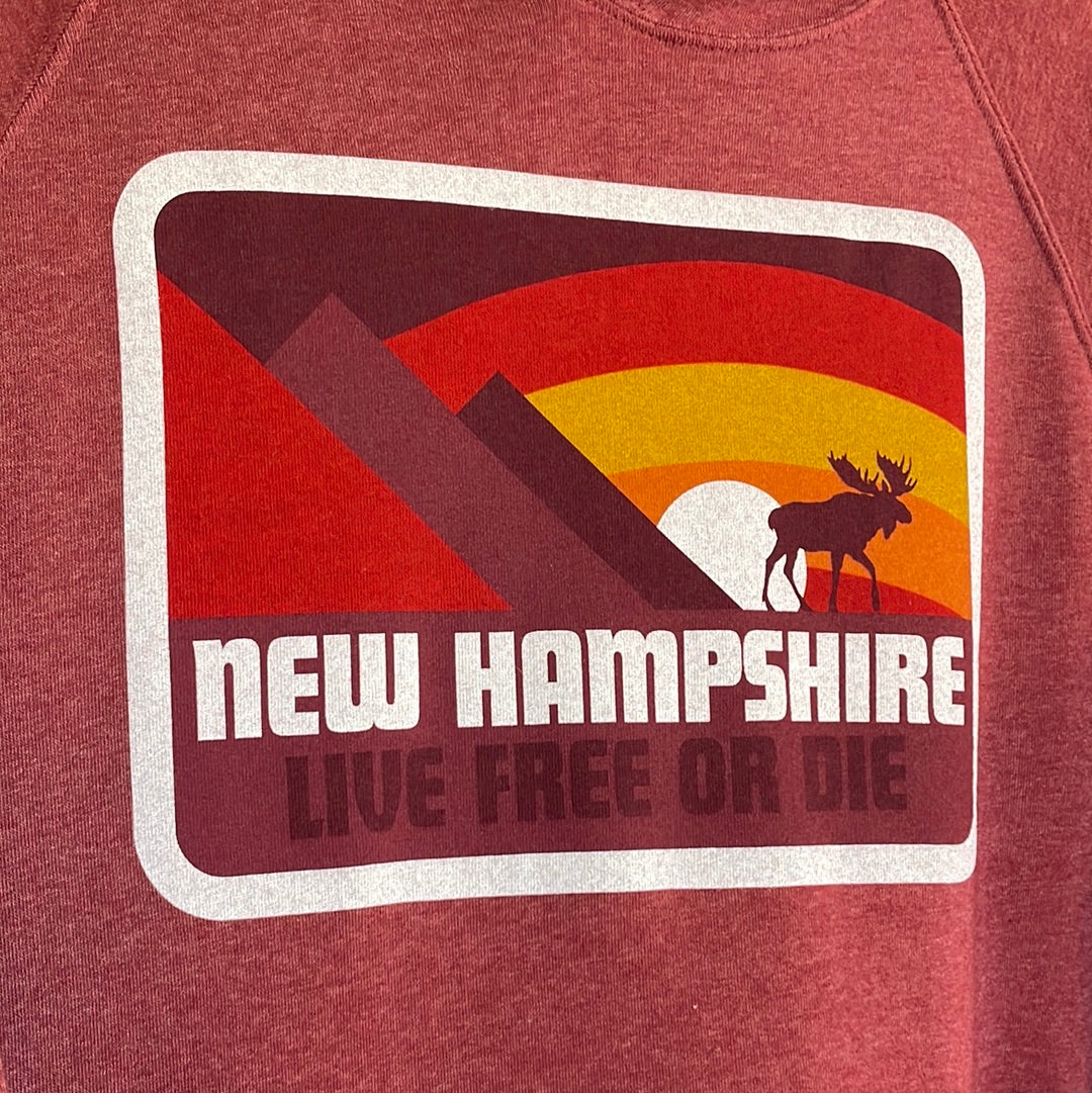 New Hampshire Live Free or Die Moose and Mountain Hoodie