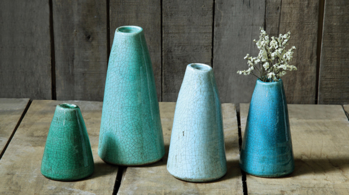 Terra-cotta Vase with crackled glaze