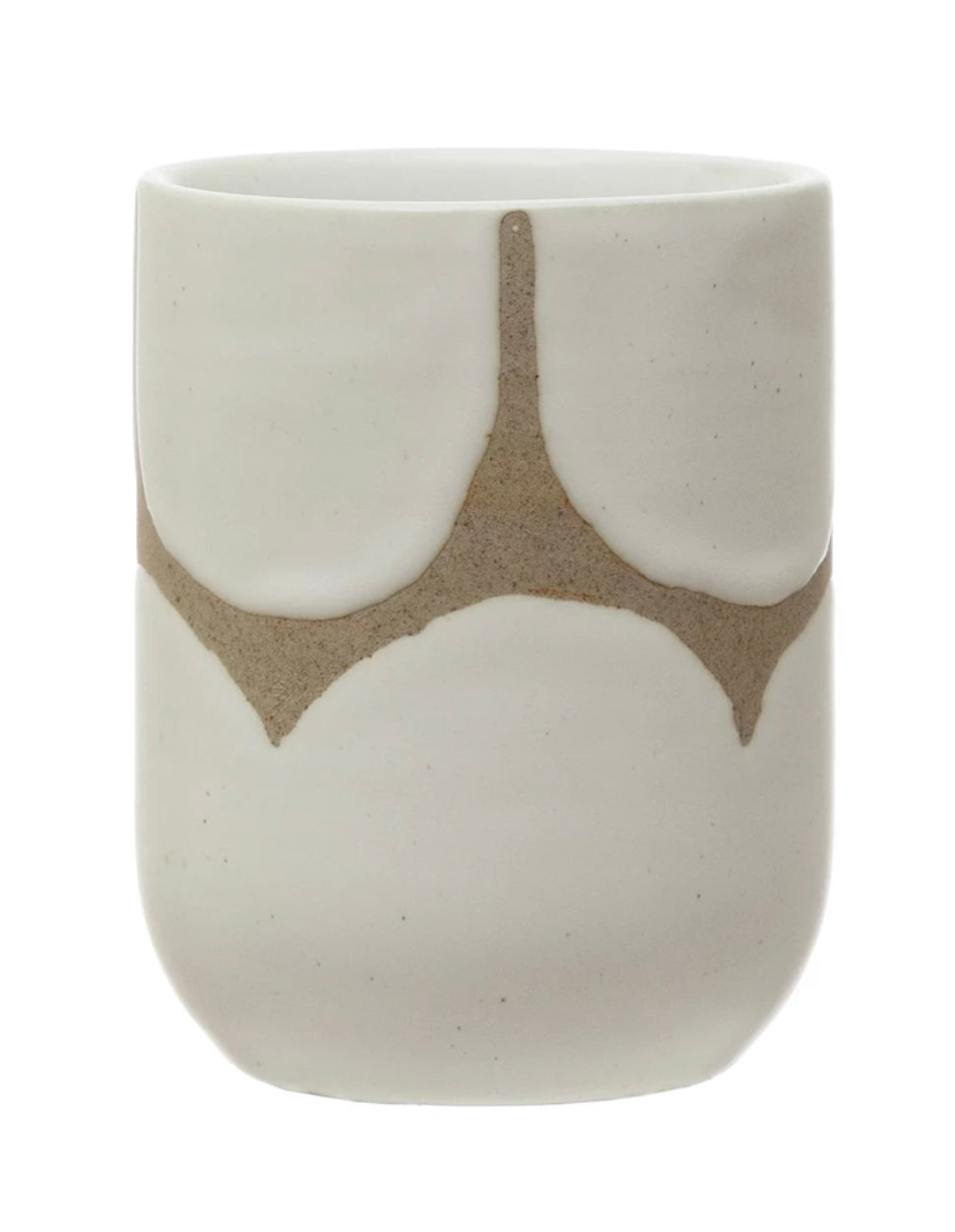 Stoneware Cup with Scallop Design